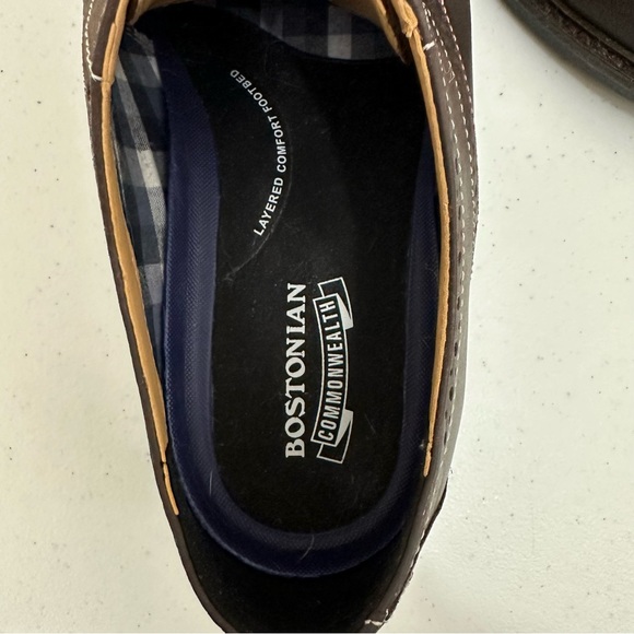 SALE! Men’s Bostonian Lace Up Brown Oxford Dress Shoes Size 9.5 w Maroon Laces - Picture 13 of 16